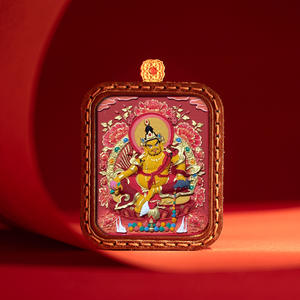 Thangka de décoration intérieure peinte à la main, représentant Manjushri, Bouddha de la médecine, Palden Lhamo, Jambhala jaune, Tara verte, Wuye Buddha, Tsa Tsa - Product Image 5