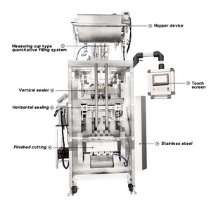 Multi-Function <b>Heat</b> Seal Multi Lanes Stick Packing Automatic <b>Back</b> Seal 4 Lanes Jelly Sachet Packaging Machine - Product Image 3