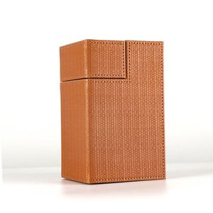 Boîte de rangement portable en cuir marron à deux couches avec fermeture magnétique pour cartes de tarot et jeux de société - Product Image 4