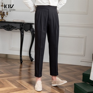 2025 Spring New Men's Neapolitan Solid Color High-waisted Straight Versatile Comfortable Casual Long Suit <b>Pants</b> Men - Product Image 3