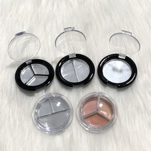 <b>Round</b> Cosmetic Palette Case 36.5mm Highlighter Blush Concealer Lipstick Makeup Organizer Storage <b>Box</b> With Mirror And Divider - Product Image 1