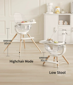 Chaise haute pivotante à 360 ° 3 en 1 pour enfants Chaise à bascule convertible avec rehausseurs en bois Plastique de qualité alimentaire pour bébés - Product Image 2