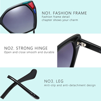 Lunettes de soleil tendance en acétate 2026, montures œil-de-chat laminées pour femmes, verres polarisés, protection UV, en stock, OEM