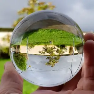 명확한 100mm K9 크리스탈 공 문진 돋보기 구 장식 크리스탈 lensball