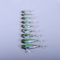 Umpan Pancing Logam 3D Print 15g 30g 40g 60g 80g untuk Air Asin dengan Kail, Umpan Keras Simulasi Jatuh Lambat untuk Ikan Perch dan Carp