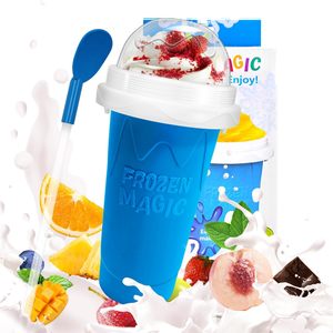 Double Layer Silicone Slushie Maker <b>Cup</b> with <b>Lid</b> <b>and</b> <b>Straw</b> Frozen Smoothie Squeeze <b>Cup</b> Portable DIY Drinkware - Product Image 1