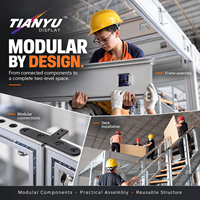 Stand d'exposition à deux étages TIANYU à montage rapide sans outils, solution pour salons professionnels, foires commerciales et conventions