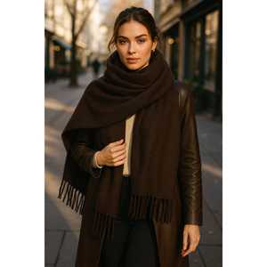 ผ้าคลุมไหล่พู่ห้อยสีเทาแบบชนเผ่า ทรงหลวม สำหรับอากาศหนาว-Sal1296 - Product Image 3