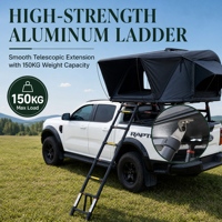 Tenda Atap Hard Shell Aluminium Lipat Otomatis 4x4 untuk Camping Mobil, 3-4 Orang, Buka Samping, Empat Musim, Satu Kamar Tidur untuk Camping Outdoor