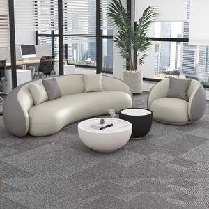 أريكة مكتب حديثة فاخرة خفيفة مع جلد اصطناعي مع مخلب قطة تصميم منحني لغرفة المعيشة وغرف المؤتمرات التجارية - Product Image 3