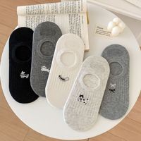 Chaussettes basses décontractées en coton fin et invisible pour femme, gris tendance, style Instagram, avec détail nœud, antidérapantes