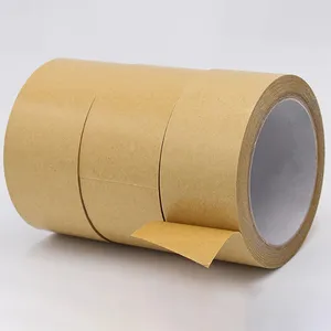 Logo personalizzato nastro di carta Kraft eco-friendly biodegradabile gommata marrone acrilico impermeabile ISO imballaggio rotolo pellicola di carta adesiva