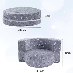 Canapé de jeu modulaire pliable pour enfants, canapé de jeu en mousse pour enfants, ensemble de jeu souple pour tout-petits pour salle de jeux et canapé pour enfants, piscine à balles 2 en 1 - Product Image 2