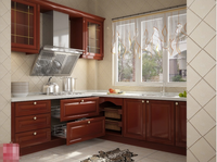 Cuisine modulaire moderne avec porte en verre, cadre en bois, plan de travail en marbre, finition acrylique, robinet, design îlot