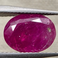 Saphir synthétique de laboratoire de qualité supérieure, taille ovale 2,45 carats, rose-rouge, pour la fabrication de bijoux Mogok, vente en gros