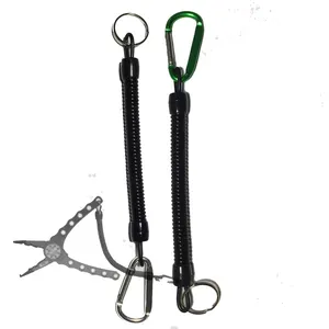 High Quality Steel Wire Coil Tool Lanyard Tether For Security Retractable Steel Cable Coil Lanyard with Safety Buckles