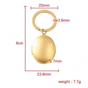 Heart Photo Frame Keychain Stainless Steel <b>Round</b> Memory Locket Blank Keyring Mirror Polished Charm Can Open Anniversary Pendant - Product Image 5