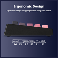 Zornher ST68 Keyboard Mekanik Ergonomis Nirkabel 65% Pink Creamy Thocky TKL Keyboard Gaming dengan Tombol Bercahaya PBT untuk PC