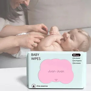 Lingettes humides pour bébé non parfumées du fabricant personnalisé 80 pièces lingettes humides pour bébé portables de haute qualité