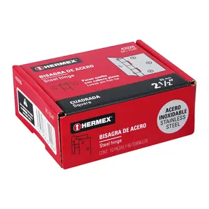 Master avec 100 unités Charnière carrée 2-1/2 'en acier inoxydable, tête plate, HERMEX - Product Image 4