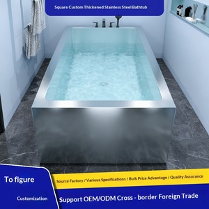 Bañera Cuadrada de Acero Inoxidable 304 Personalizada y Reforzada <span class=keywords><strong>para</strong></span> Salón de Belleza, Terapia de Calor y Frío, Bañera Adicional - Product Image 3