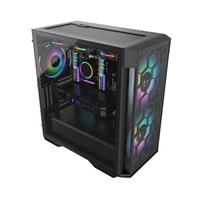 Ordinateur de bureau gamer Full Tower toutes fonctions, boîtier EATX, châssis en alliage d'aluminium, panneau en maille, panneau latéral en verre TG, logo personnalisé