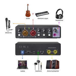 USB Audio <strong>Interface</strong> Sound Card with 48V Phantom Power for Recording Streaming Podcast on PC Mac <strong>Computer</strong> Phone - Product Image 6