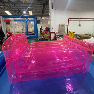 Colchón inflable portátil de PVC duradero personalizado, nuevo <span class=keywords><strong>diseño</strong></span>, cama de aire Rosa transparente - Product Image 1