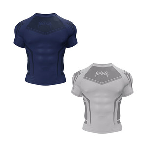 Anti-UV <span class=keywords><strong>Natation</strong></span> Respirant À Manches Courtes UPF50 Noir Compression MMA Rash Guard Personnalisé 3D Gym Sport <span class=keywords><strong>T</strong></span>-<span class=keywords><strong>shirt</strong></span> pour Hommes - Product Image 6