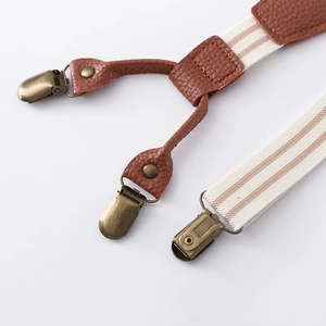 Cinturones ajustables de tela para niños-Tirantes de traje con pajarita para niños - Product Image 6
