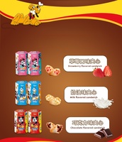 Galletas Chinas con Sabores Dulces y Salados, Rellenos de Crema de Chocolate y Fresa, Empaque en Caja, Forma Cuadrada