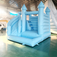 Castillo Inflable Azul con Temática de Boda, Casa de Brinco de Lujo para Eventos y Fiestas, Alquiler Comercial, Suministro Directo de Fábrica