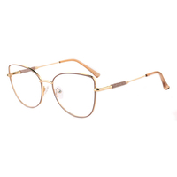 8620 nouvelles lunettes anti-lumière bleue pour femmes-montures œil de chat haut de gamme avec charnières à ressort, lunettes photochromiques en métal
