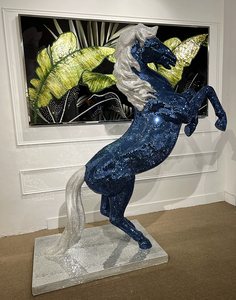 <span class=keywords><strong>Escultura</strong></span> de Caballo Grande de Fibra de Vidrio con Mosaico, Decoración para Negocios, KTV, Club, Hotel, Centro Comercial, Tienda - Product Image 1