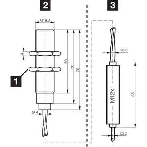 Capteur de proximité inductif DCC18VH05PSK/230/V, boîtier avec protection IP 65, type 230V - Product Image 2