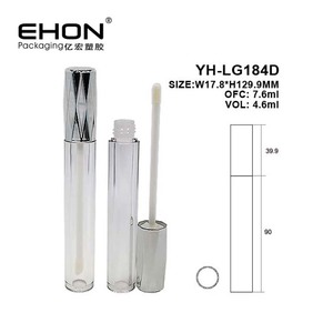 Tubo de brillo labial vacío de 4.8ml, tubos de brillo labial negros, color personalizado, simple, lujoso, rentable, duradero - Product Image 1