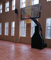 Cerceau de basket-ball hydraulique approuvé par la FIBA, anneau de basket-ball portable pliant avec support pour la compétition