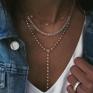 Trending Choker <strong>Necklace</strong> 925 <strong>Sterling</strong> <strong>Silver</strong> Ladies Tiny <strong>Star</strong> Charm Station Cute Choker <strong>Necklace</strong> - Product Image 6