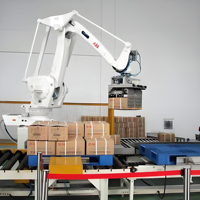 Mesin Pengemasan dan Pengpaletisasi Otomatis Industri untuk Karung Berat, Mesin Pengemas Tepung Pakan 50kg, Harga Pengpaletisasi Karung dengan Lengan Robot Kuka