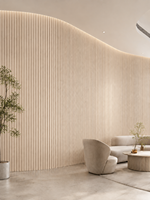 Panneau Acoustique Moderne en MDF Écologique, Revêtement Mural à Lattes Personnalisé en Gros pour Projets de Chambres, Appartements, Hôtels et Bureaux