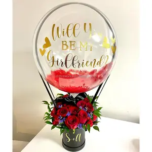 Conjunto de flores de San Valentín para niños, globo de boda, día de la madre, sorpresa, juguete para niños, decoración de fiesta, ramo, regalo de cumpleaños