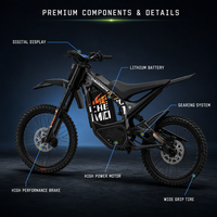 Hot Selling Adult Electric Motocross 72V 30Ah Lithium Battery 85kmh High Speed Off Road Motorbike With LCD Display