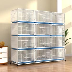 Cage à pigeons de course en fil de fer galvanisé à 4 niveaux de 2,1 m pour l'élevage et l'entraînement des <span class=keywords><strong>oiseaux</strong></span>, fournitures de qualité pour <span class=keywords><strong>oiseaux</strong></span> - Product Image 2
