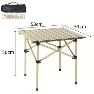 Table pliante d'extérieur réglable pour pique-nique, camping, plage, repas, voyage et barbecue - Product Image 3