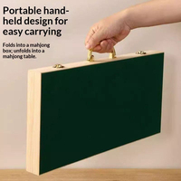 Mesa de Juego Plegable de Madera, Mini Juego de Mahjong, Kit de Mahjong Compacto para Viajes, Campamentos, Aire Libre, Hogar, Entretenimiento