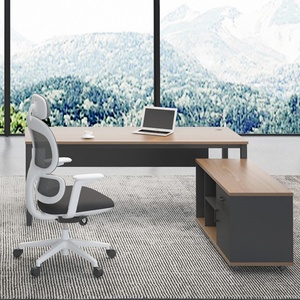 Modern Luxury Wooden Executive Office Desk Convertible Manager Workstation Boss Desk Elegant Wooden Executive Office Table - Product Image 5