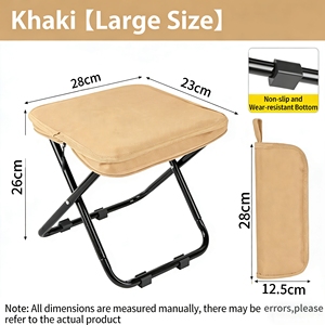 Taburete Plegable Ligero para <span class=keywords><strong>Camping</strong></span>, Acero al Carbono, Tela Oxford 600D, Carga de 120 kg, Portátil para Exteriores - Product Image 2