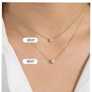 18K VVS IGI Diamond Bite Cut Vòng Cổ Chuỗi Vòng Cổ Với Chất Lượng Cao