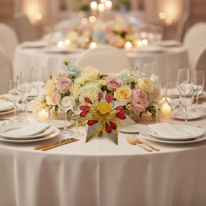 Anillos de Servilleta de Papel Ecológicos para Boda, Forma de Flor, Estilo Campestre - Product Image 3