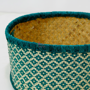 Artex Dong Thap Plateau de service rond en rotin tressé à la main avec bords hauts pour table basse et décoration intérieure - Product Image 1